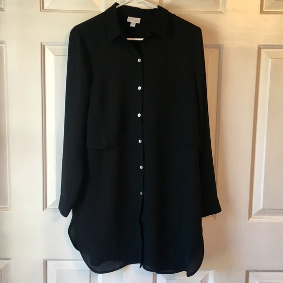 J. Jill Dresses & Skirts - J. Jill Black Button Down Long Sleeve Dress